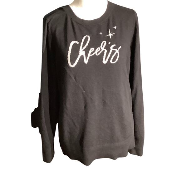 Talbots Sweaters - Talbots “Cheers” Graphic Sweater Women’s Medium — Cashmere , Soft Knit, Festive